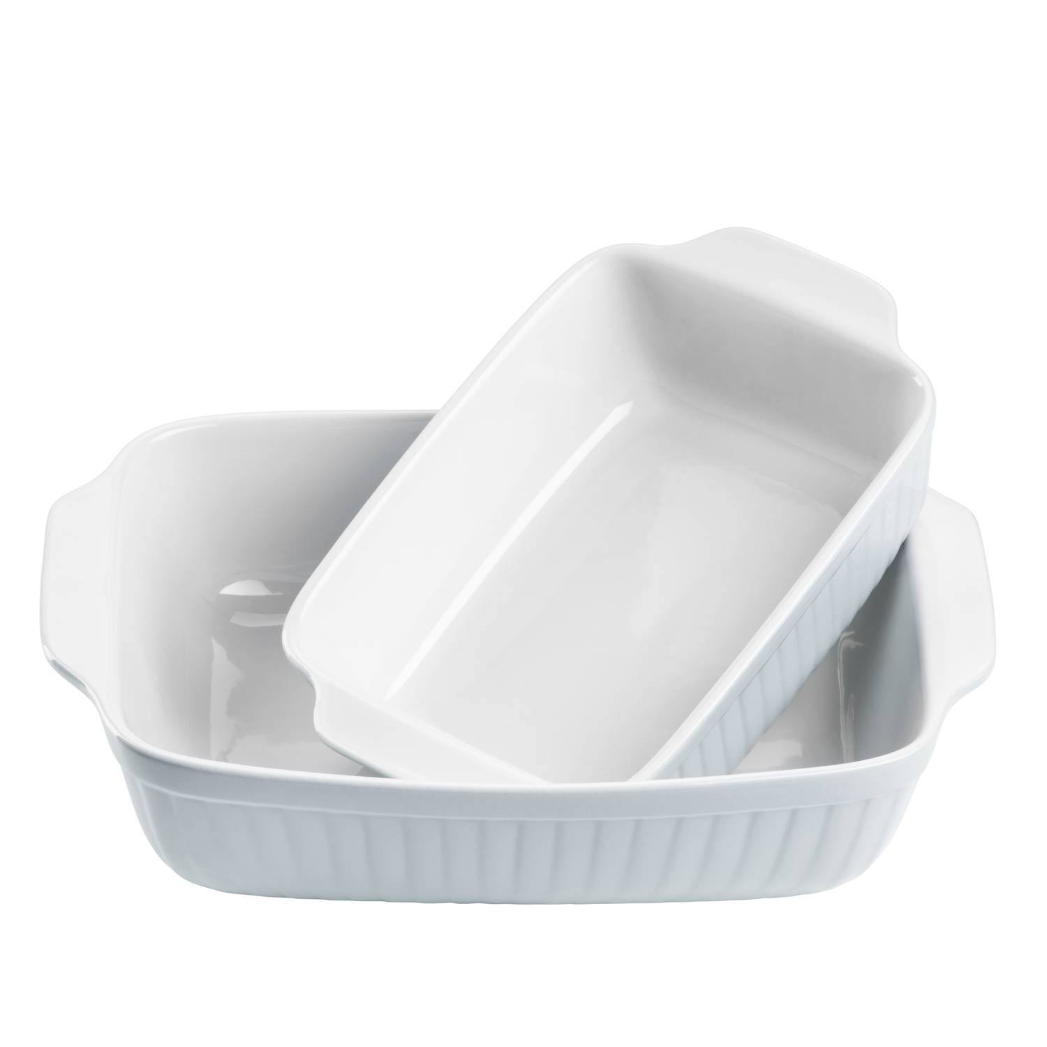 Mäser 931135 Kitchen Time Auflaufform-Set, 33 x 8 cm + 25,5 x 7 cm, rechteckig, hellblau/weiß, 2-teilig (1 Set)