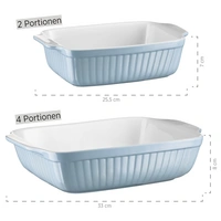 Mäser 931135 Kitchen Time Auflaufform-Set, 33 x 8 cm + 25,5 x 7 cm, rechteckig, hellblau/weiß, 2-teilig (1 Set) Mäser 931135 Kitchen Time Auflaufform-Set, 33 x 8 cm + 25,5 x 7 cm, rechteckig, hellblau/weiß, 2-teilig (1 Set)