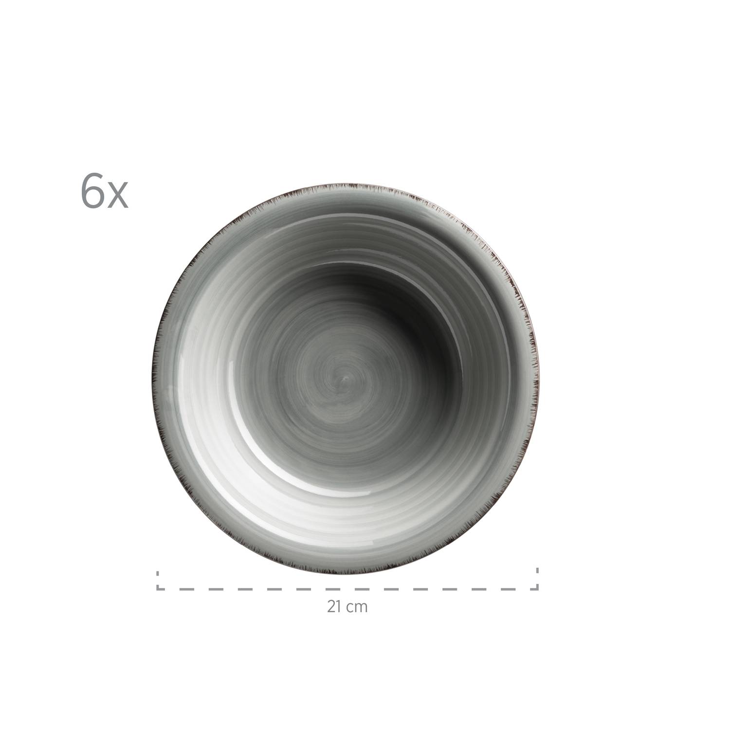 Mäser 931493 Lumaca Teller-Set für 6 Personen im modernen Vintage Look, Tafelservice, handbemalt, Steingut, blau, 12-teilig (1 Set)