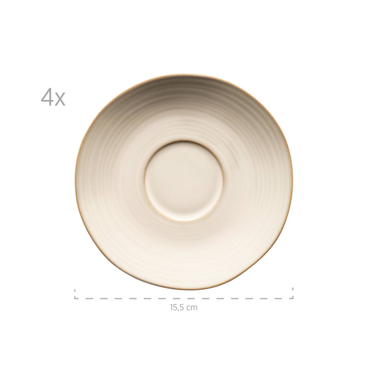 Mäser 931900 Kaffeeservice Nottingham für 4 Personen, Steinzeug, beige (1 Set, 8-teilig)