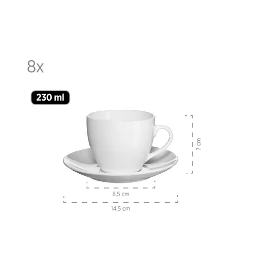 Mäser 931610 Kombiservice Barca für 8 Personen, Porzellan, weiß (1 Set, 68-teilig) Mäser 931610 Kombiservice Barca für 8 Personen, Porzellan, weiß (1 Set, 68-teilig)