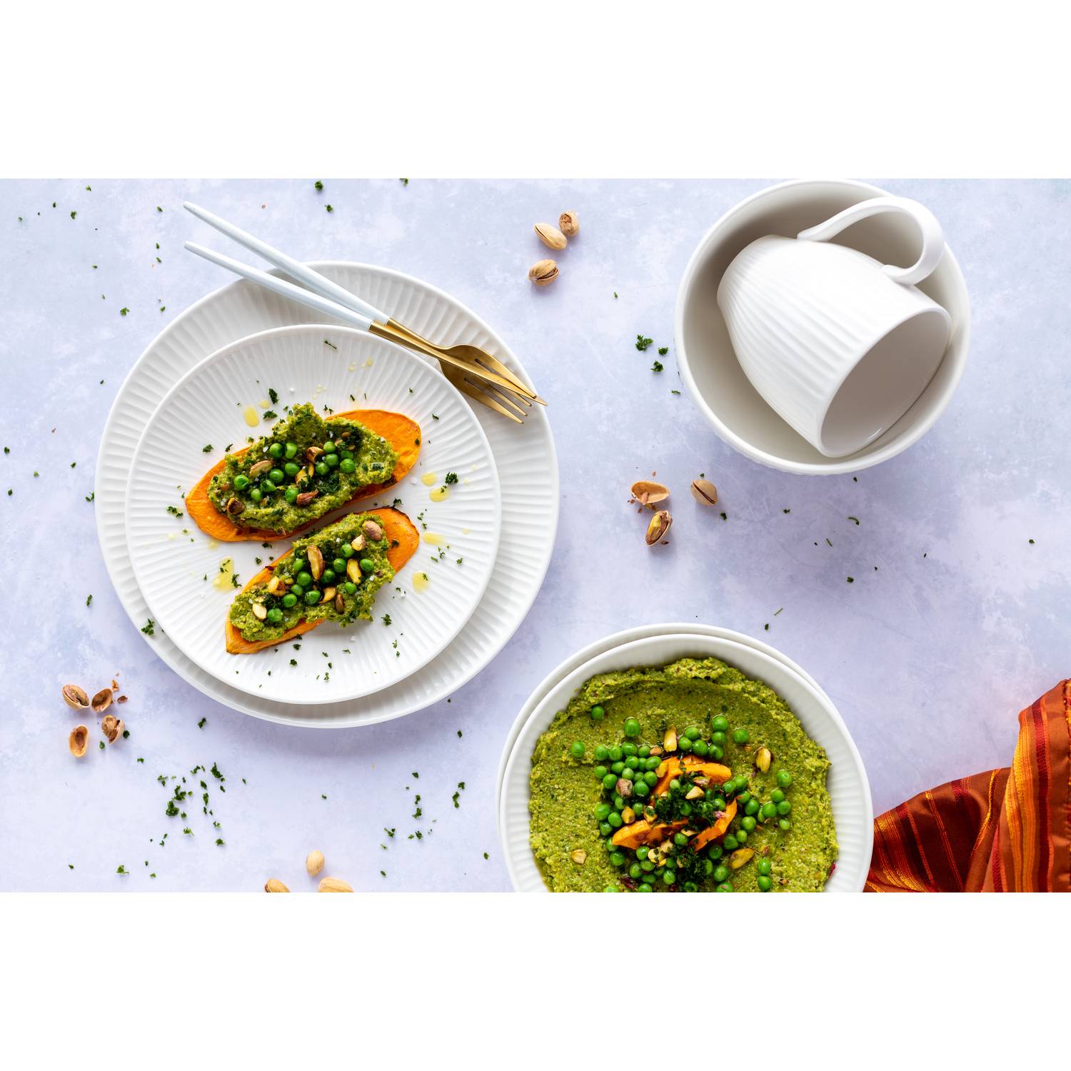 Mäser 931462 Frühstücksset Dalia für 6 Personen, Porzellan, weiß (1 Set, 18-teilig)