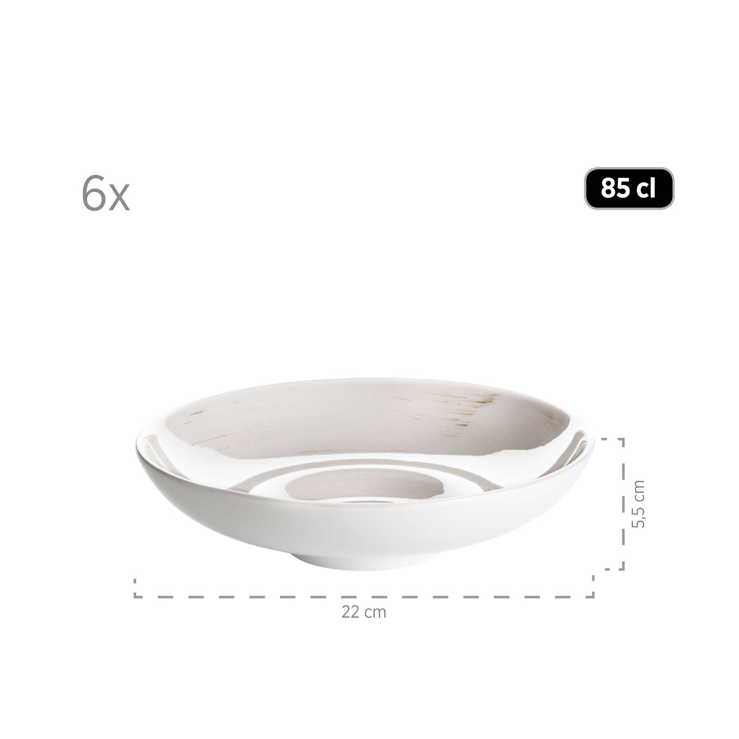 Mäser 931605 Tafelservice Derby für 6 Personen, Porzellan, weiß (1 Set, 12-teilig)