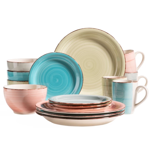 Mäser 931604 Kombiservice Lumaca für 4 Personen, Steingut, blau/grün/türkis (1 Set, 16-teilig) Mäser 931604 Kombiservice Lumaca für 4 Personen, Steingut, blau/grün/türkis (1 Set, 16-teilig)