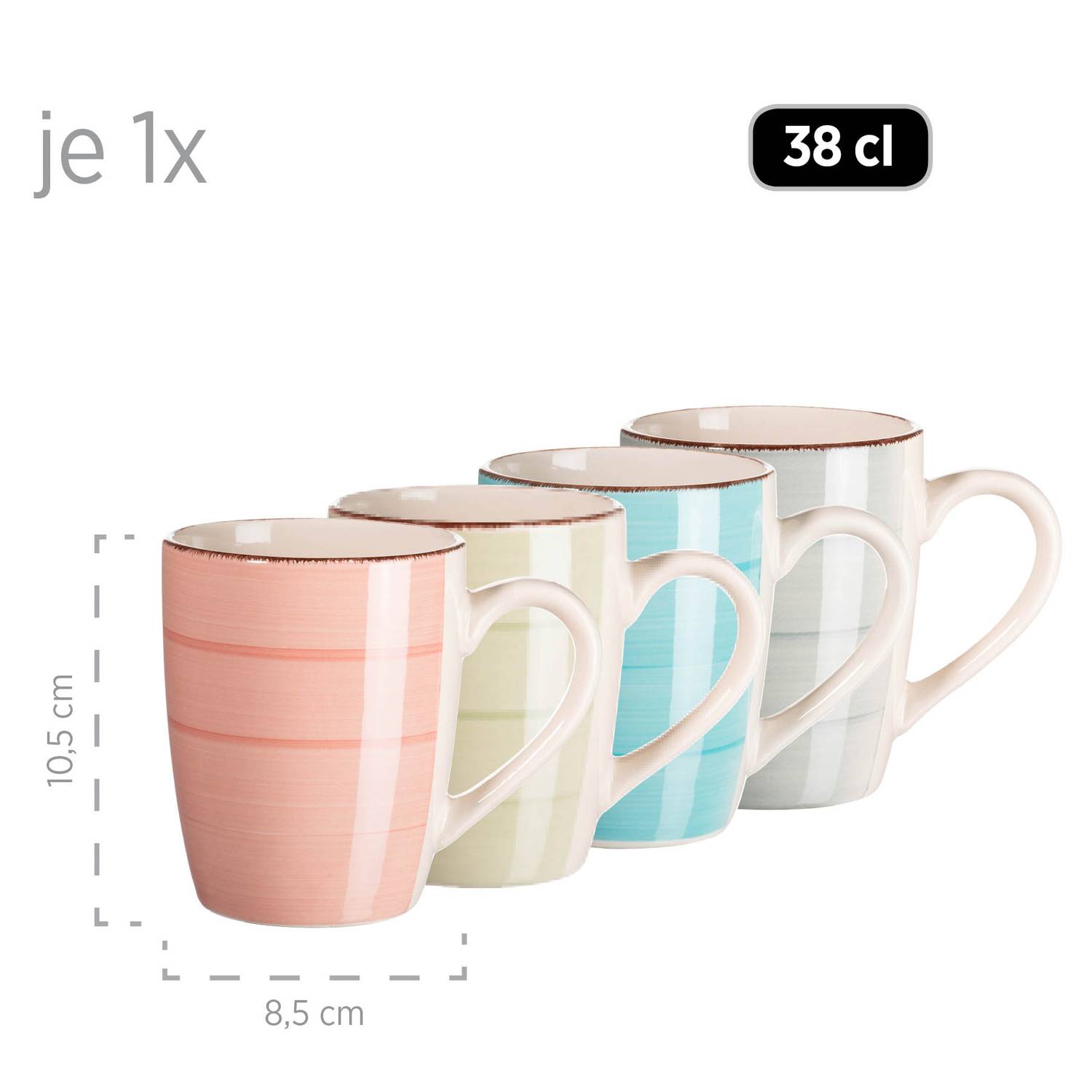 Mäser 931604 Kombiservice Lumaca für 4 Personen, Steingut, blau/grün/türkis (1 Set, 16-teilig)