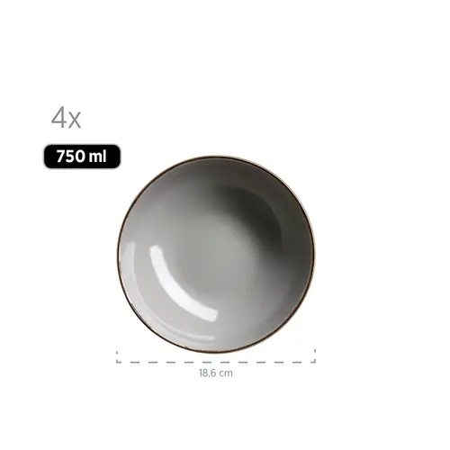 Mäser 931627 Kombiservice Metallic RIM für 4 Personen, Steinzeug, grau (1 Set, 16-teilig) Mäser 931627 Kombiservice Metallic RIM für 4 Personen, Steinzeug, grau (1 Set, 16-teilig)