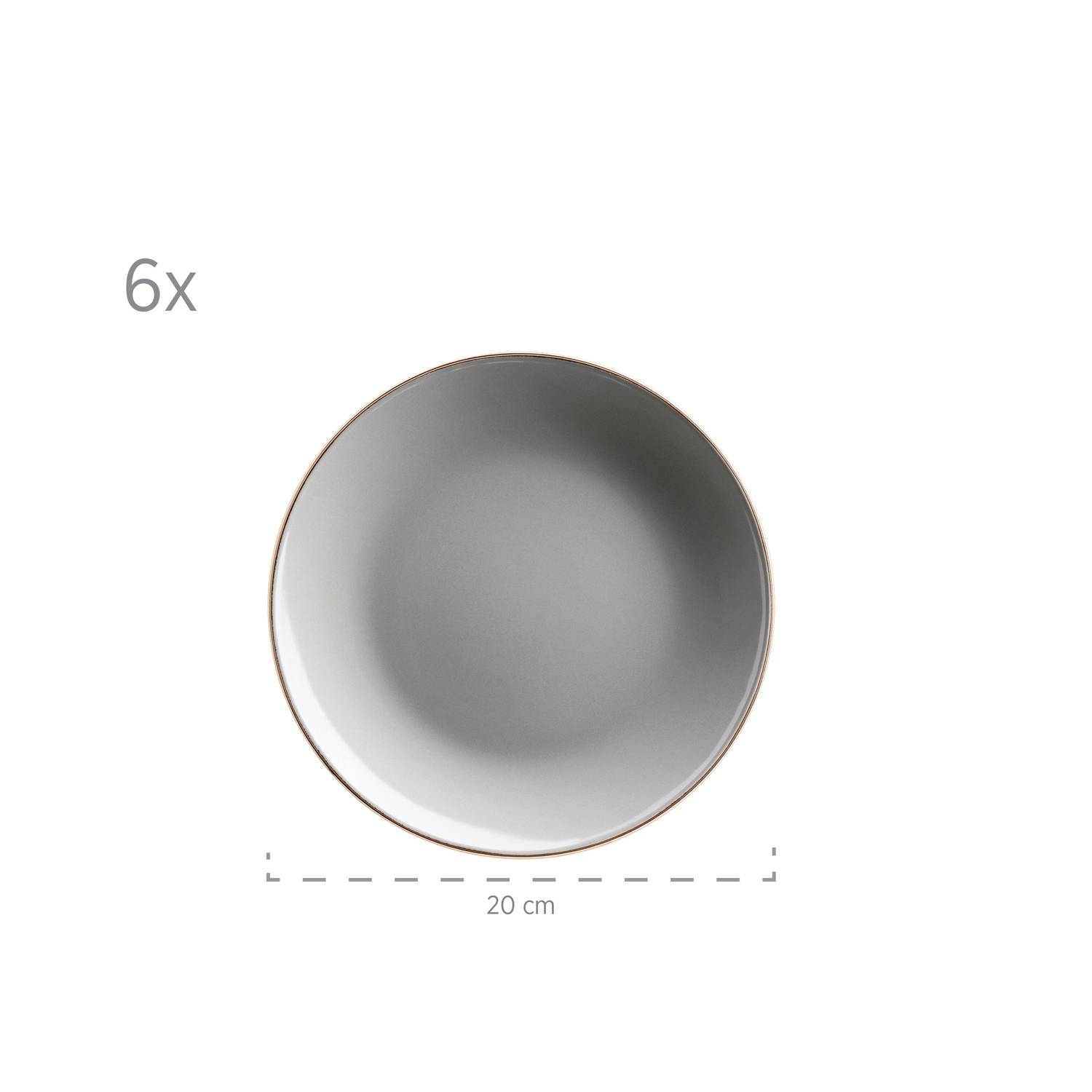 Mäser 931628 Kombiservice Metallic RIM für 6 Personen, Steinzeug, grau (1 Set, 24-teilig)