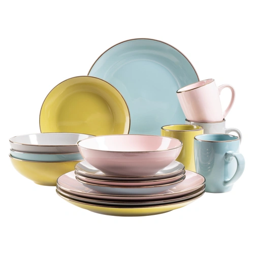 Mäser 931726 Kombiservice Metallic RIM für 4 Personen, Steinzeug, mehrfarbig/grün (1 Set, 16-teilig) Mäser 931726 Kombiservice Metallic RIM für 4 Personen, Steinzeug, mehrfarbig/grün (1 Set, 16-teilig)