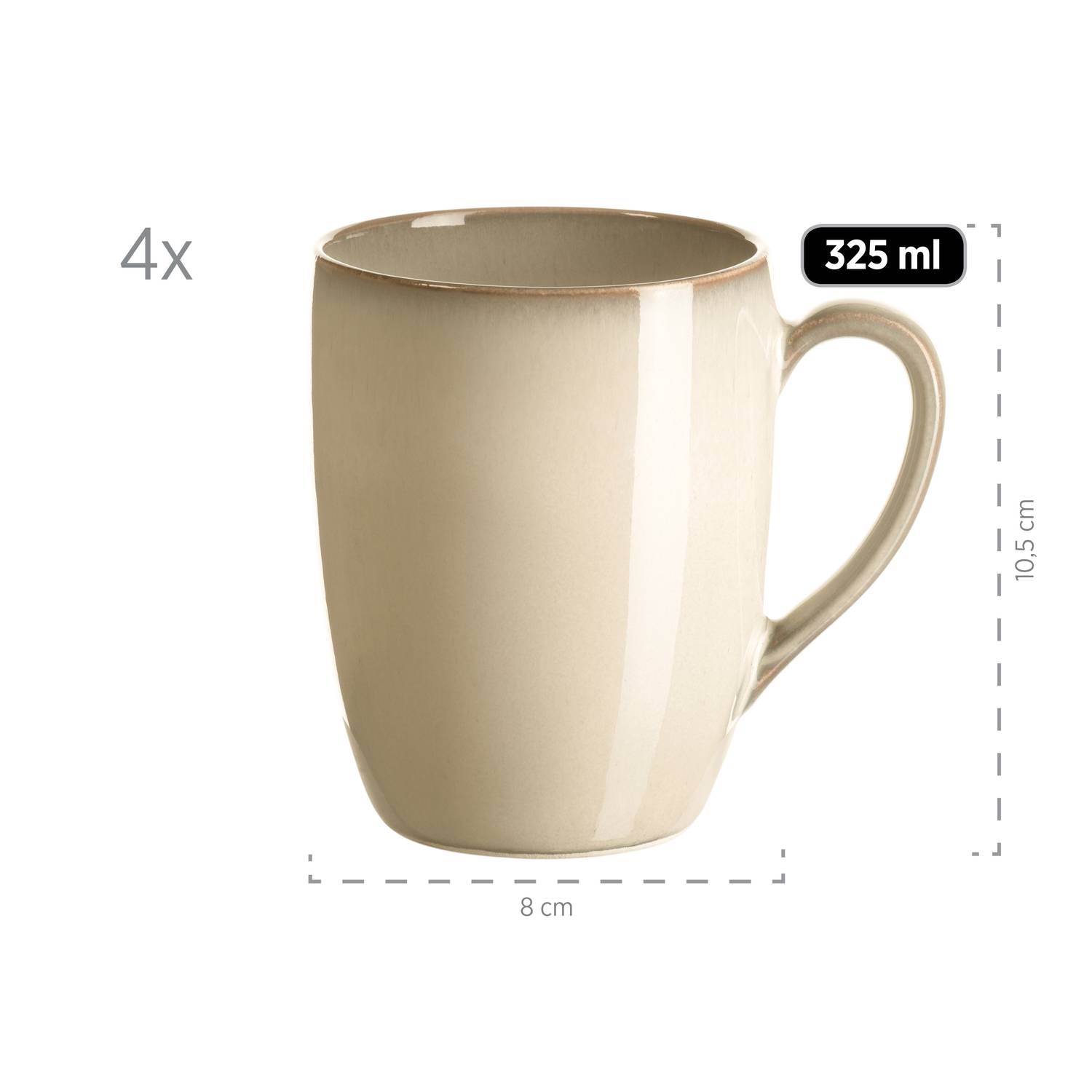 Mäser 931736 Kombiservice Ossia für 4 Personen, Steinzeug, grau (1 Set, 16-teilig)