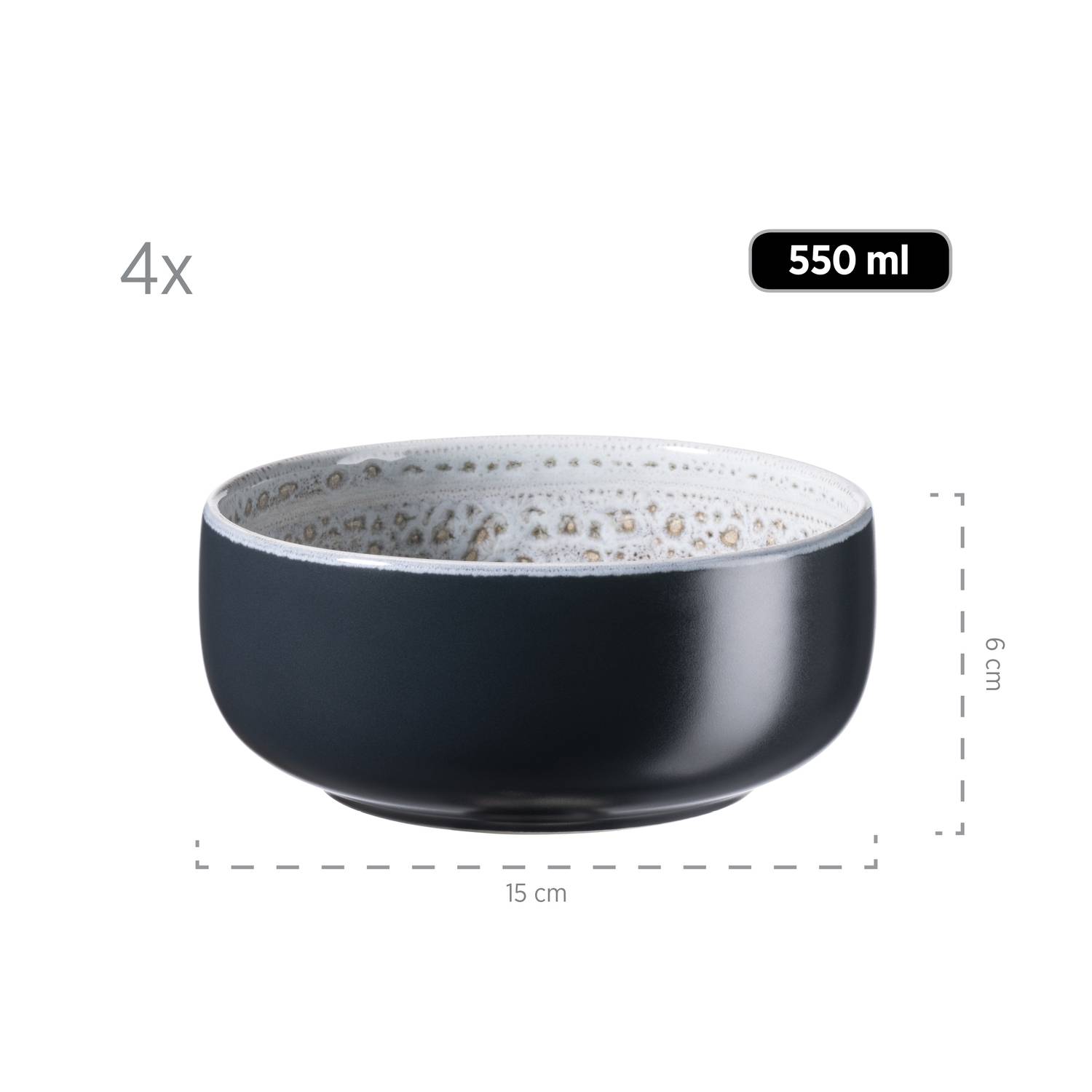 Mäser 931745 Kombiservice Spicy Market für 4 Personen, Steingut, blau (1 Set, 16-teilig)