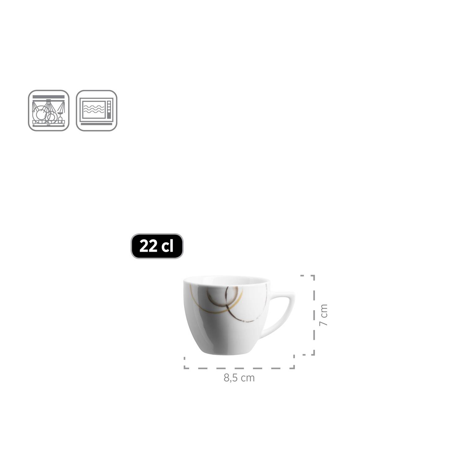 Mäser 931207 Kombiservice Nela für 6 Personen, Porzellan, weiß (1 Set, 30-teilig)