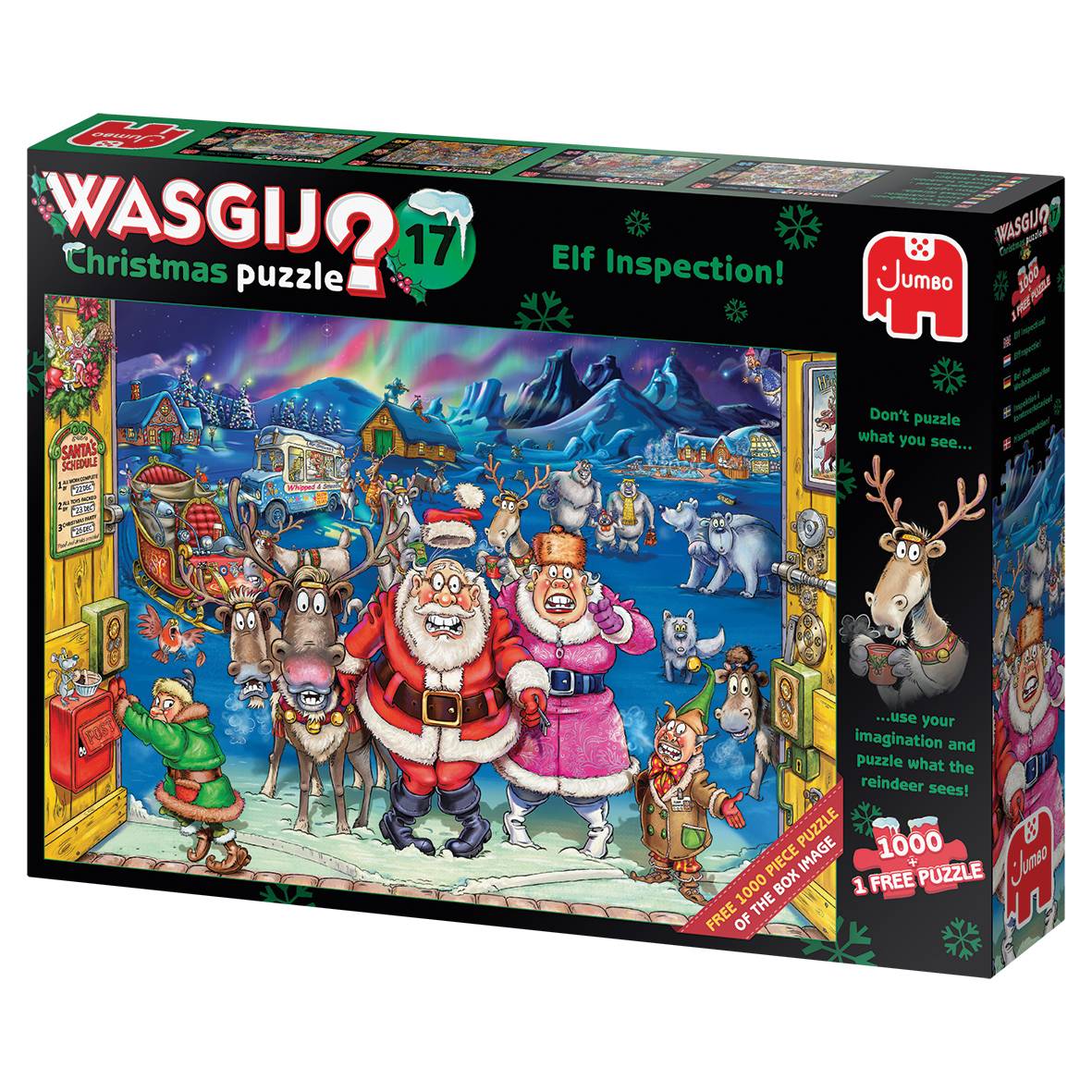 JUMBO 25003 Wasgij Christmas 17 - Elf Inspection! - 2x 1000 Teile Puzzle
