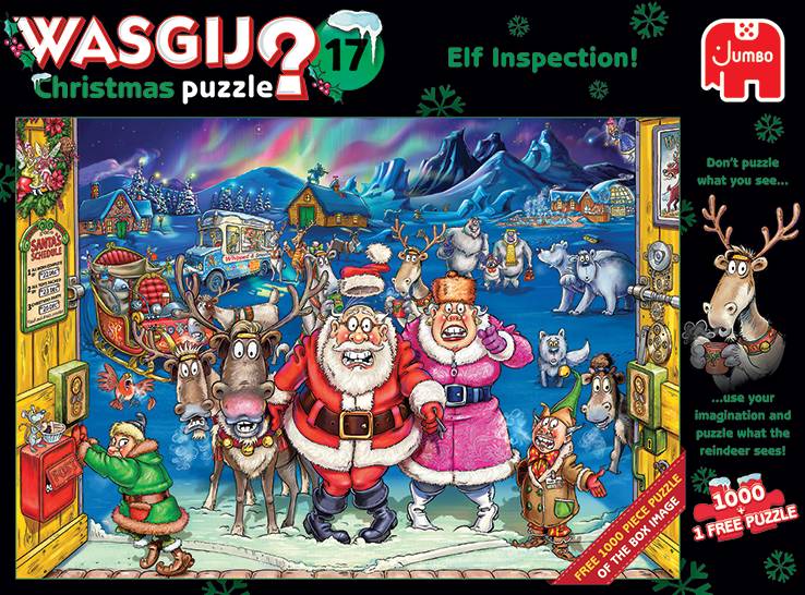 JUMBO 25003 Wasgij Christmas 17 - Elf Inspection! - 2x 1000 Teile Puzzle