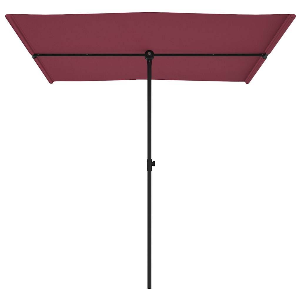 vidaXL Sonnenschirm mit Aluminium-Mast 2x1,5 m Bordeauxrot