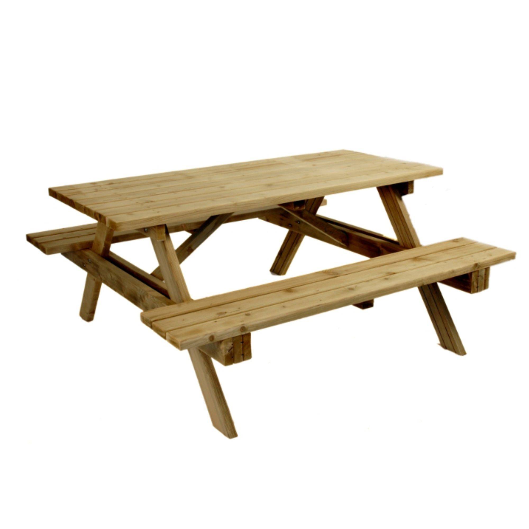 kalb | Picknicktisch Waldsee - 150 x 150 x 75 cm Gartenmöbel Festzeltgarnitur Bank Massiv Echtholz