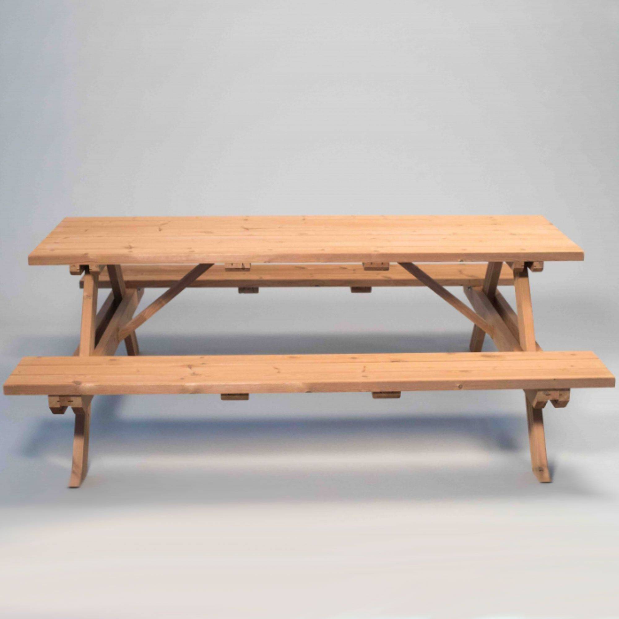 kalb | Picknicktisch Waldsee - 150 x 150 x 75 cm Gartenmöbel Festzeltgarnitur Bank Massiv Echtholz