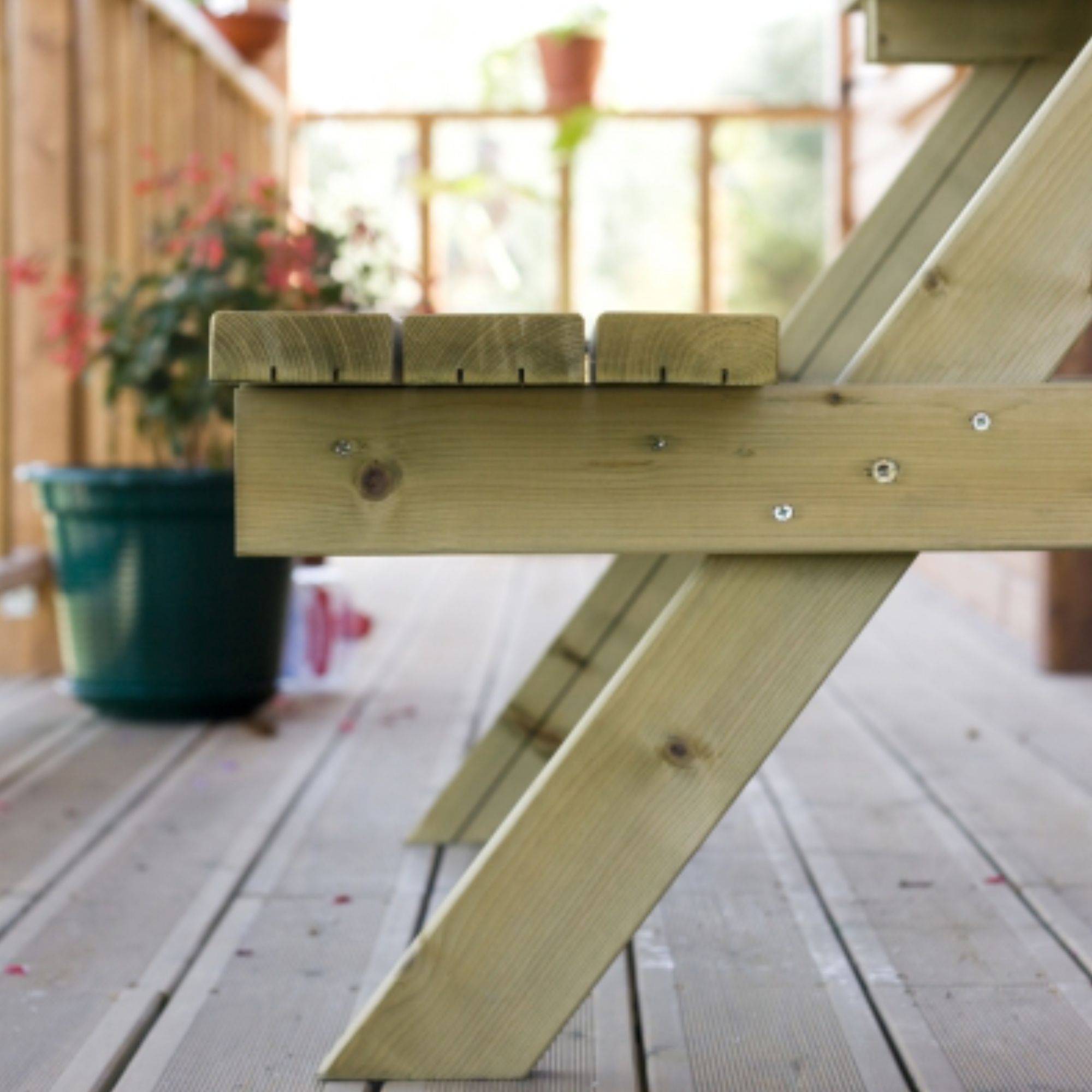 kalb | Picknicktisch Waldsee - 150 x 150 x 75 cm Gartenmöbel Festzeltgarnitur Bank Massiv Echtholz