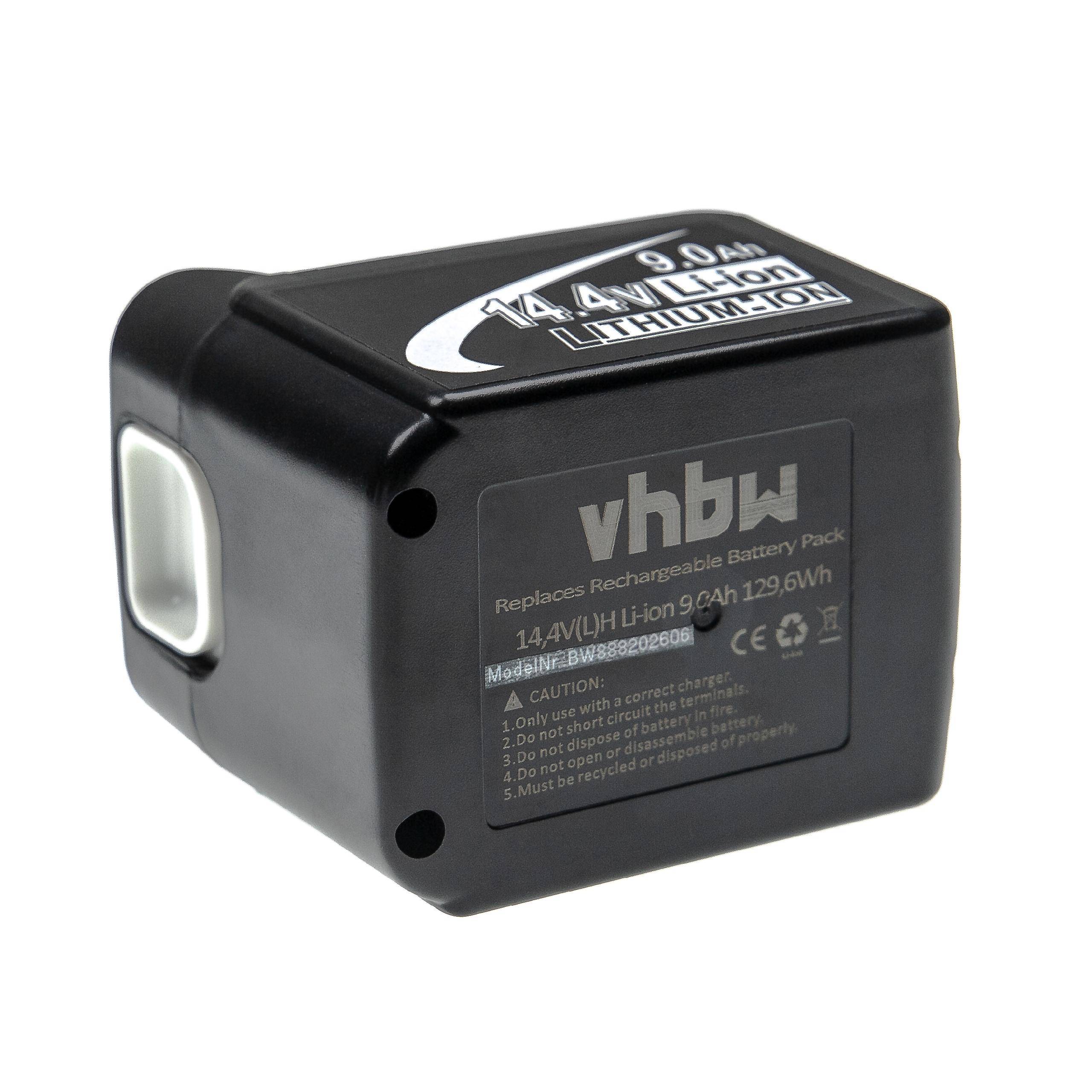 vhbw Akku kompatibel mit Makita DHR164, DHR164Z, DJS160, DJS160Z, DML805, DML805Z, DML806 Elektrowerkzeug (9000 mAh, Li-Ion, 14,4 V)