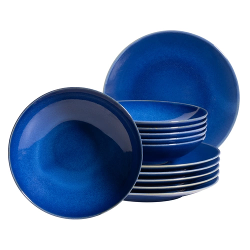 Mäser 931733 Tafelservice Ossia für 6 Personen, Steinzeug, dunkelblau (1 Set, 12-teilig) Mäser 931733 Tafelservice Ossia für 6 Personen, Steinzeug, dunkelblau (1 Set, 12-teilig)