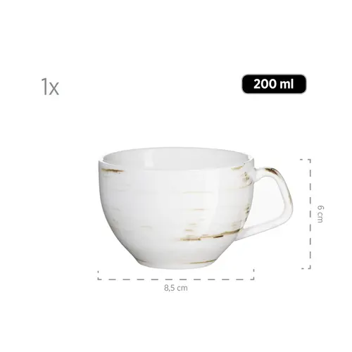 Mäser 931609 Kaffeetassen-Set Derby für 4 Personen, Porzellan, weiß/hellblau/beige (1 Set, 8-teilig) Mäser 931609 Kaffeetassen-Set Derby für 4 Personen, Porzellan, weiß/hellblau/beige (1 Set, 8-teilig)