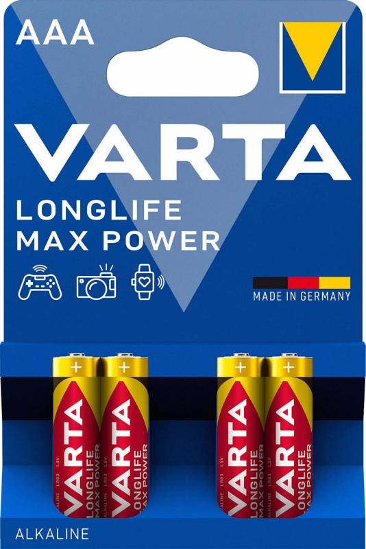 10 Stück Varta Cons.Varta Longlife Max Power Micro 4703 Blister 4