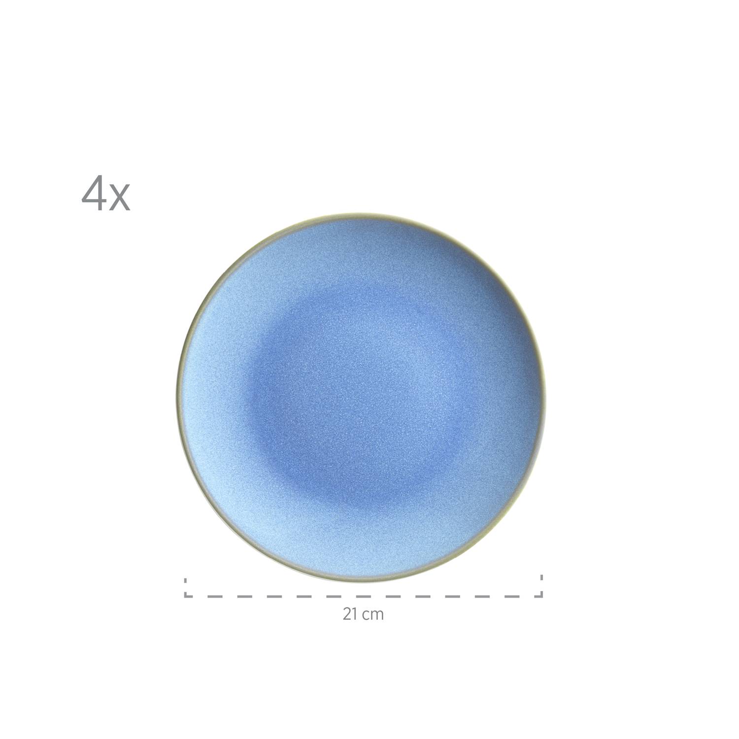 Mäser 931872 Kombiservice Ossia für 4 Personen, Steinzeug, sand/hellblau (1 Set, 16-teilig)