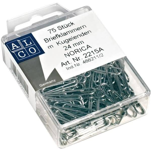 Briefklammer Eisen verzinkt 24mm VE=75 Stück