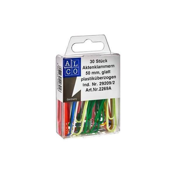 Briefklammer Metall kunststoffüberzogen 50mm sortiert VE=30 Stück