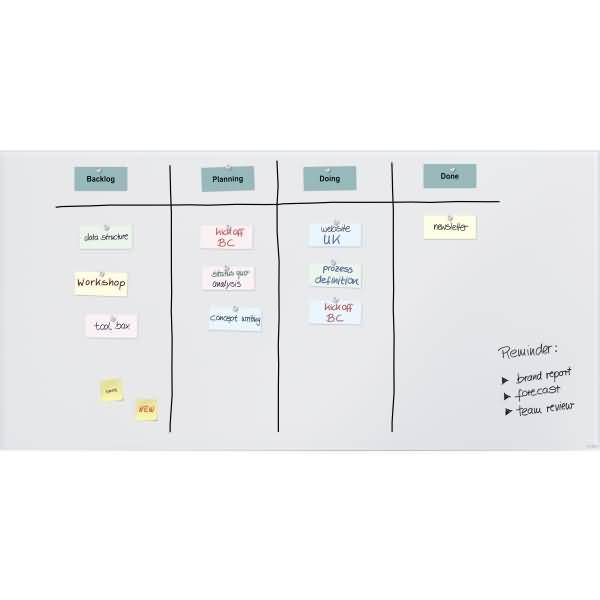 Glas-Whiteboard Artverum 200x100cm matt super-weiß