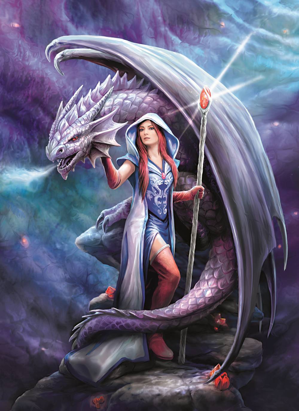 Clementoni 39525 Anne Stokes Collection im Bann des Drachen 1000 Teile Puzzle