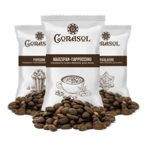 Corasol Premium Flavoured Coffee Kaffee-Adventskalender mit 24 aromatisierten Kaffee-Kreationen, ganze Bohnen für Genießer (240 g) Corasol Premium Flavoured Coffee Kaffee-Adventskalender mit 24 aromatisierten Kaffee-Kreationen, ganze Bohnen für Genießer (240 g)