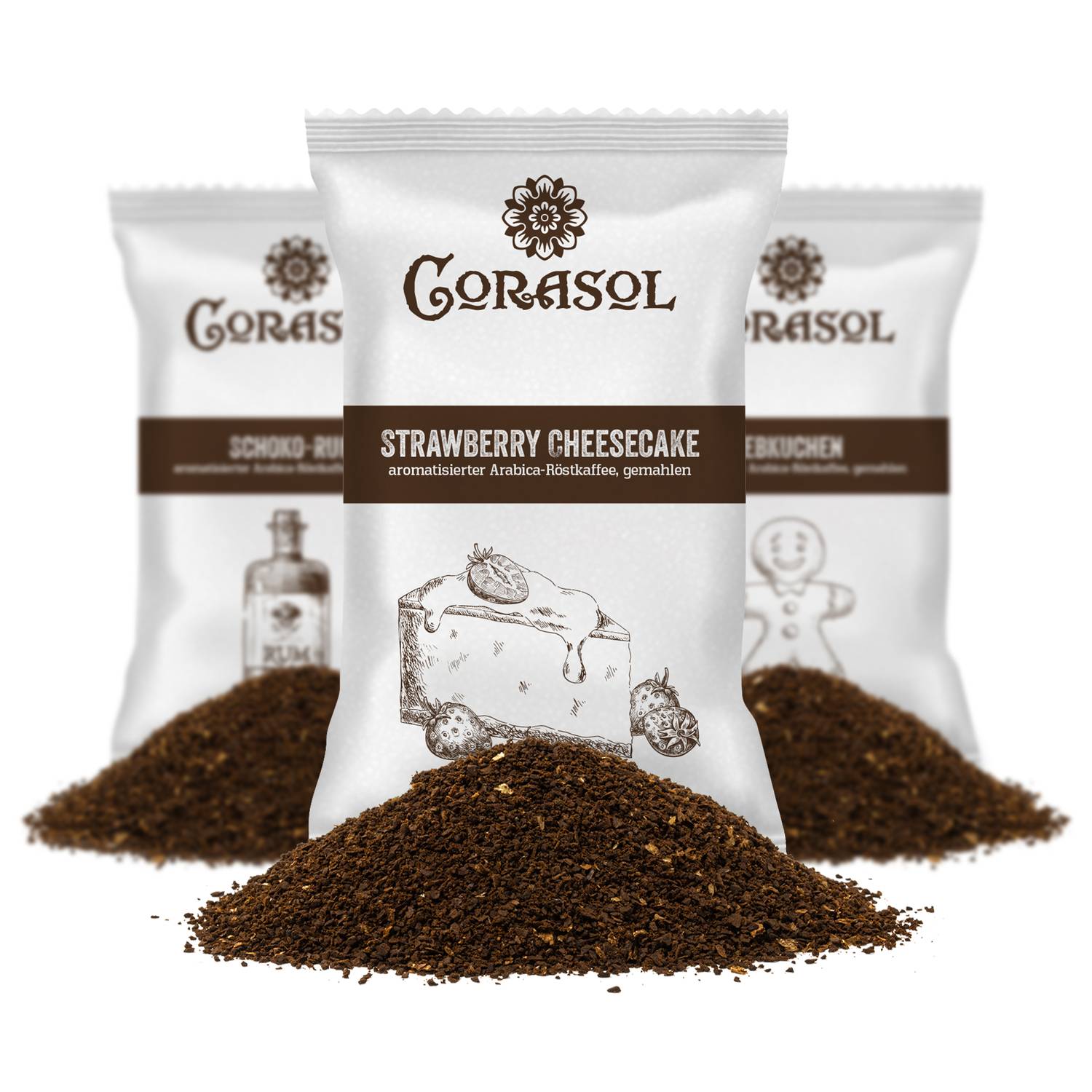 Corasol Premium Flavoured Coffee Kaffee-Adventskalender mit 24 aromatisierten Kaffee-Kreationen, gemahlen für Genießer (240 g)