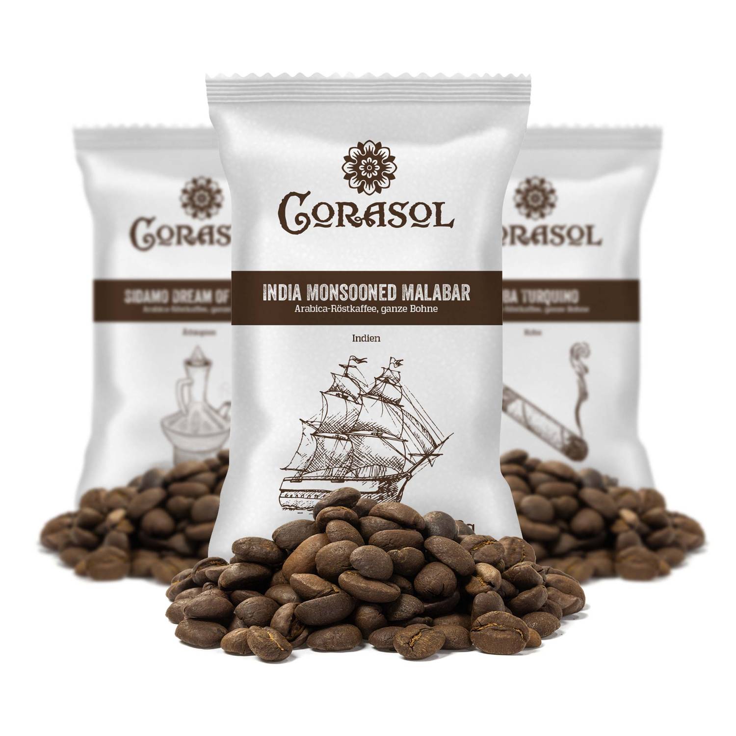 Corasol Premium Kaffee-Weltreise Adventskalender mit 24 Gourmet Röstkaffees aus 24 Ländern, inkl. Booklet, ganze Bohne (240 g)
