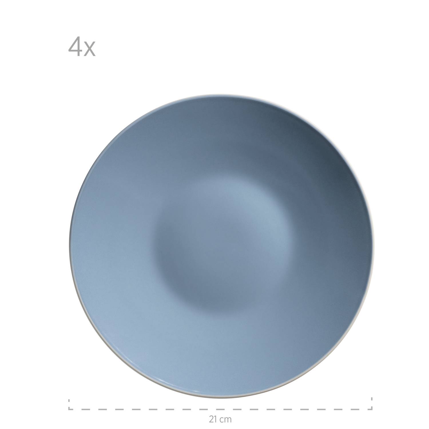 Mäser 931844 Kombiservice Elissa für 6 Personen, Steinzeug, blau (1 Set, 24-teilig)