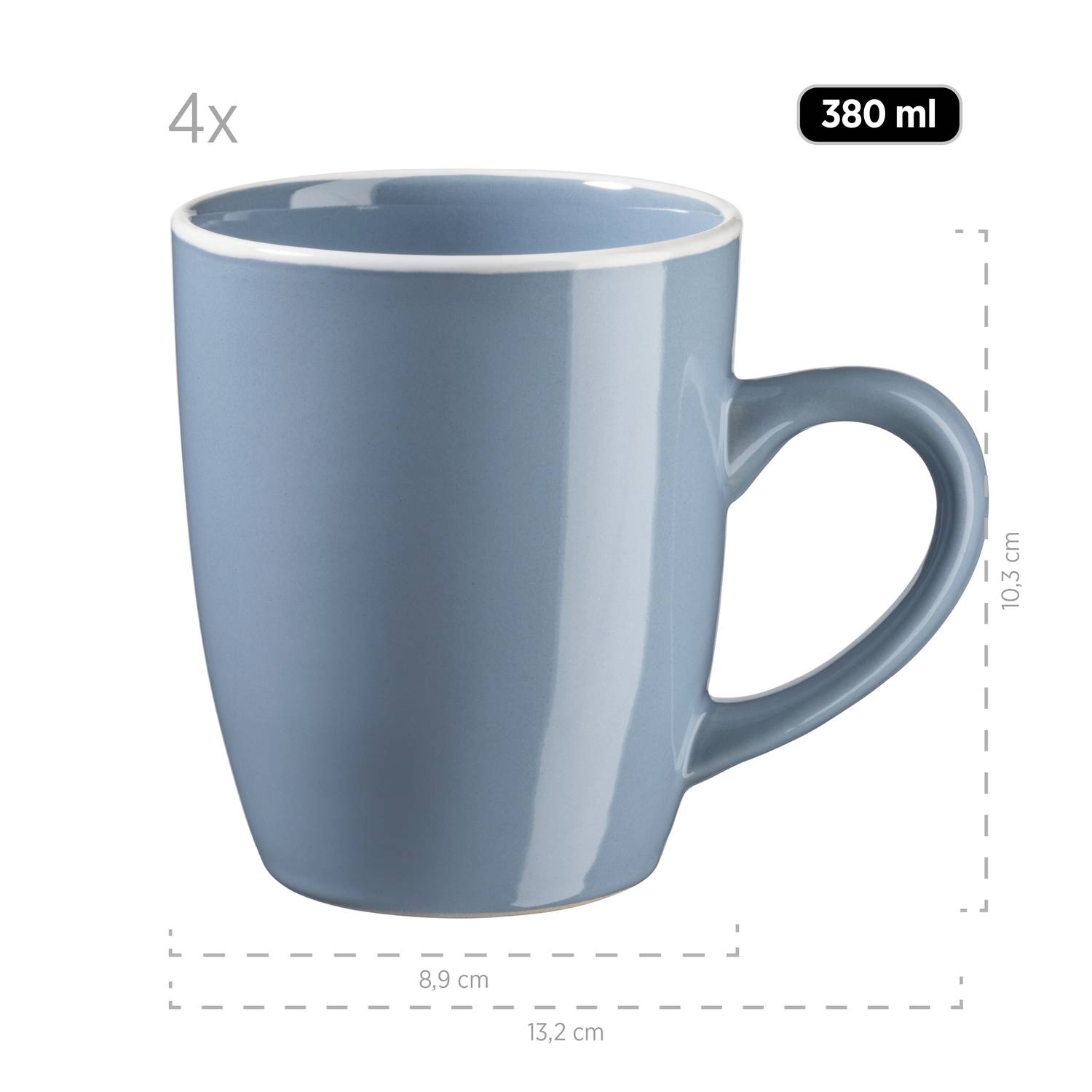 Mäser 931844 Kombiservice Elissa für 6 Personen, Steinzeug, blau (1 Set, 24-teilig)