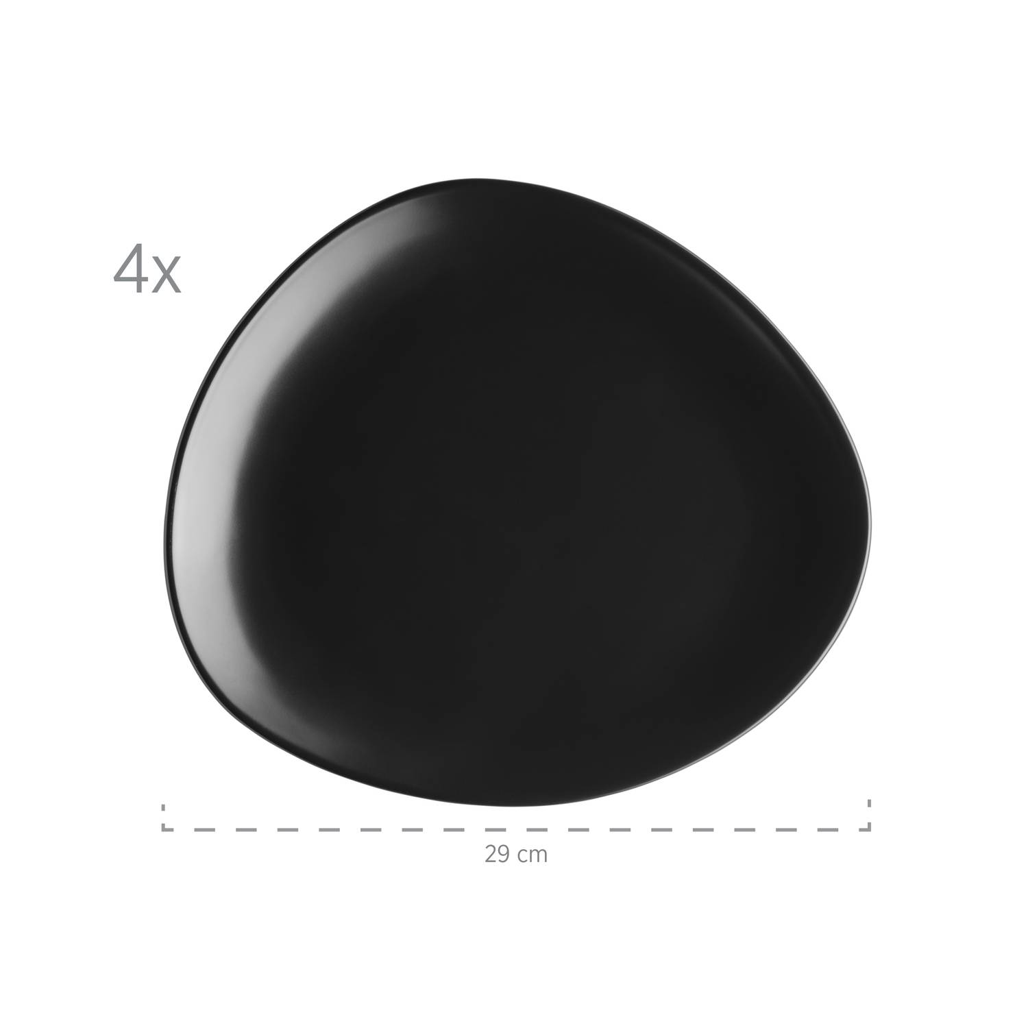 Mäser 931730 Kombiservice Glendale für 4 Personen, Steinzeug, schwarz (1 Set, 16-teilig)