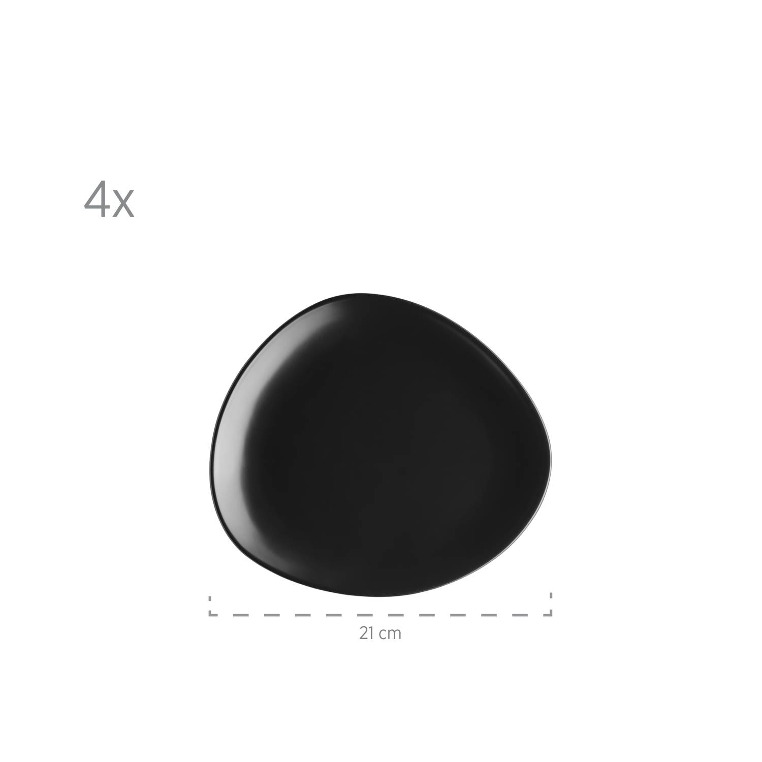 Mäser 931730 Kombiservice Glendale für 4 Personen, Steinzeug, schwarz (1 Set, 16-teilig)