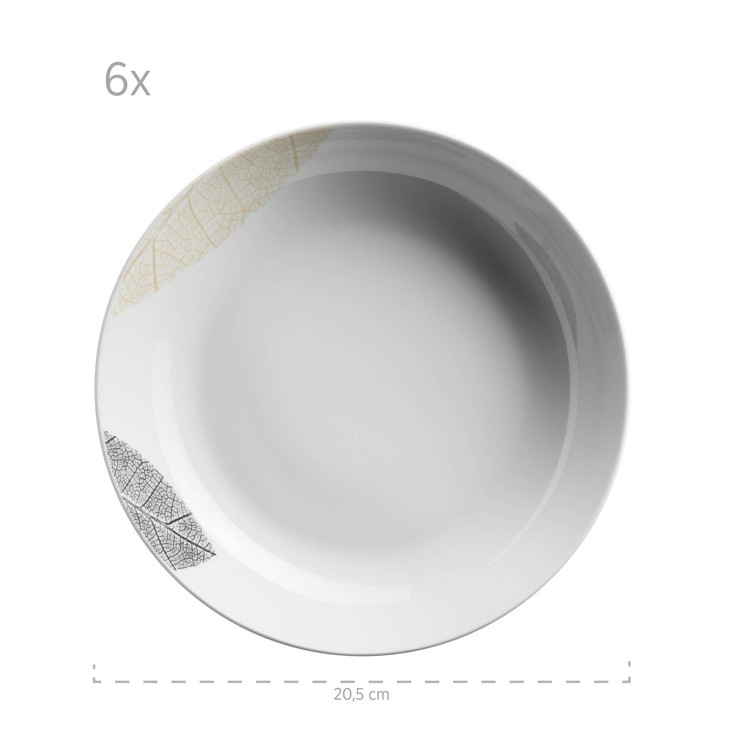 Mäser 931215 Kombiservice Jona für 6 Personen, Porzellan, weiß (1 Set, 30-teilig)