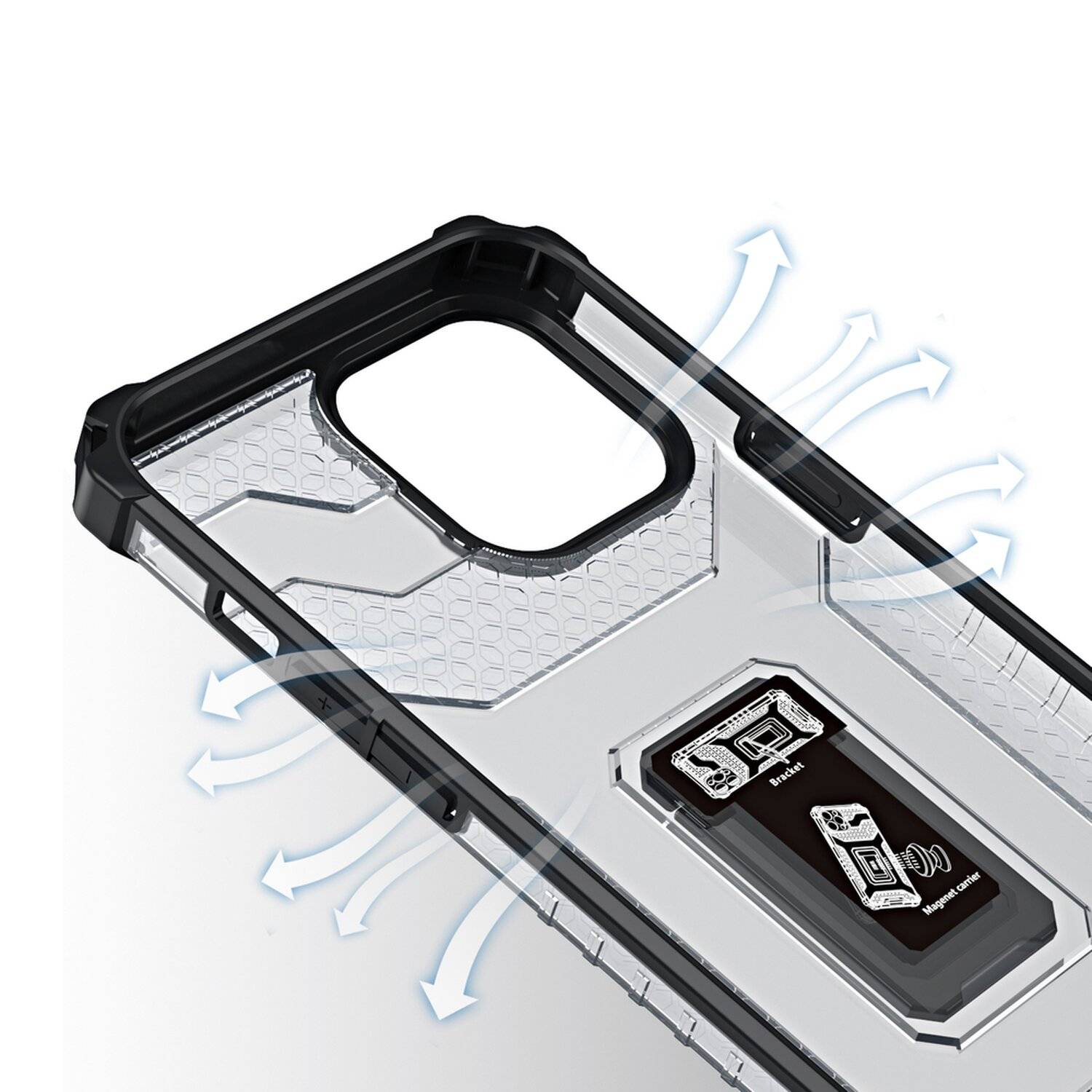 cofi1453® 360 Grad Ringhalter Handyhülle magnetische Halterung Cover Schutzhülle kompatibel mit iPhone 13 Pro Rot