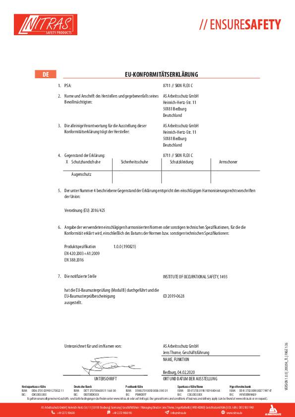 Handschuhe SKIN FLEX C Gr.9 grau/schwarz EN 388 II Strick m.Beschichtung NITRAS