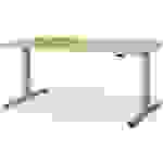 Schreibtisch levero H650-1250xB1600xT800mm weißaluminium/Ahorn elektr.MAUSER