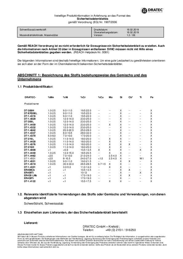 MAG Schweißdraht 1.4316 D.1,2mm BS-300 Spule 15kg Spule DRATEC