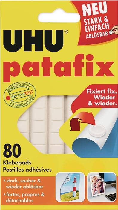 Doppelseitige Klebepads patafix weiß Karte m.80 Klebepads UHU…