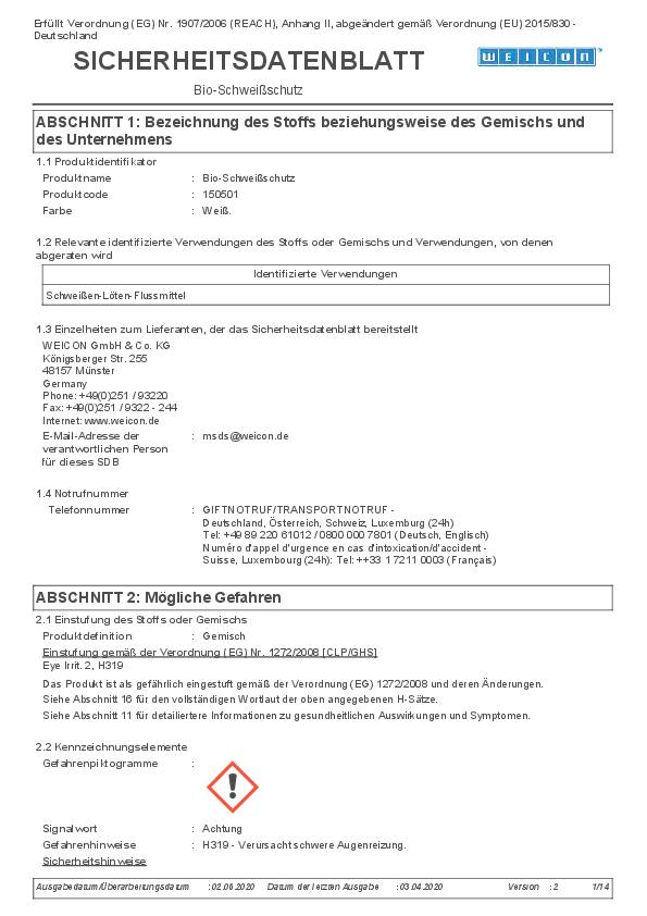 Bio-Schweißschutz 5l Kanister WEICON