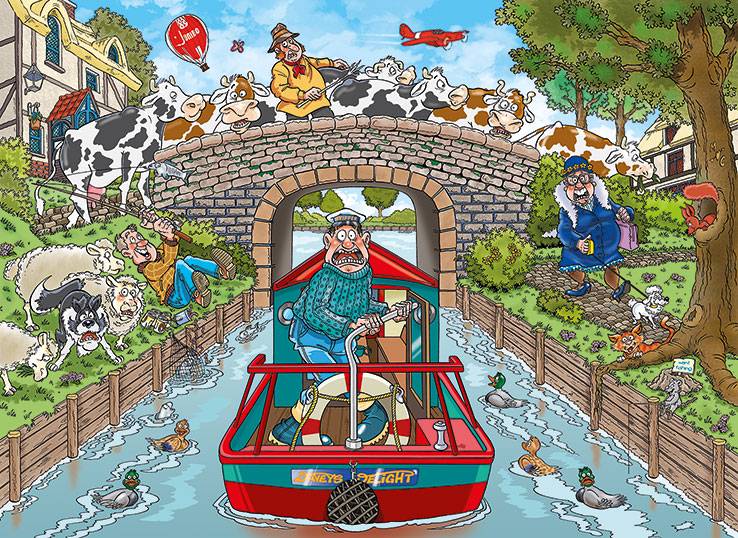 Wasgij, Original 33, Ruhige Fahrt auf dem Kanal, 1000 Teile Puzzle