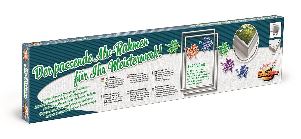 Schipper 605220771 Malen nach Zahlen 2 x Alurahmen Silber 24 x 30 cm