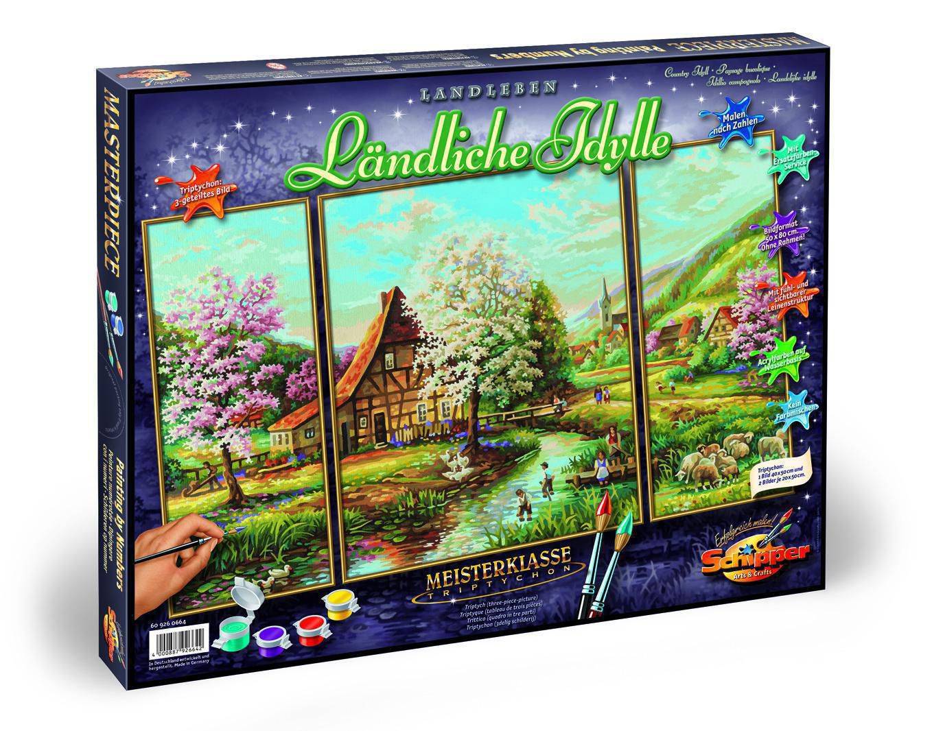 Schipper 609260664 Ländliche Idylle Triptychon Malen nach Zahlen
