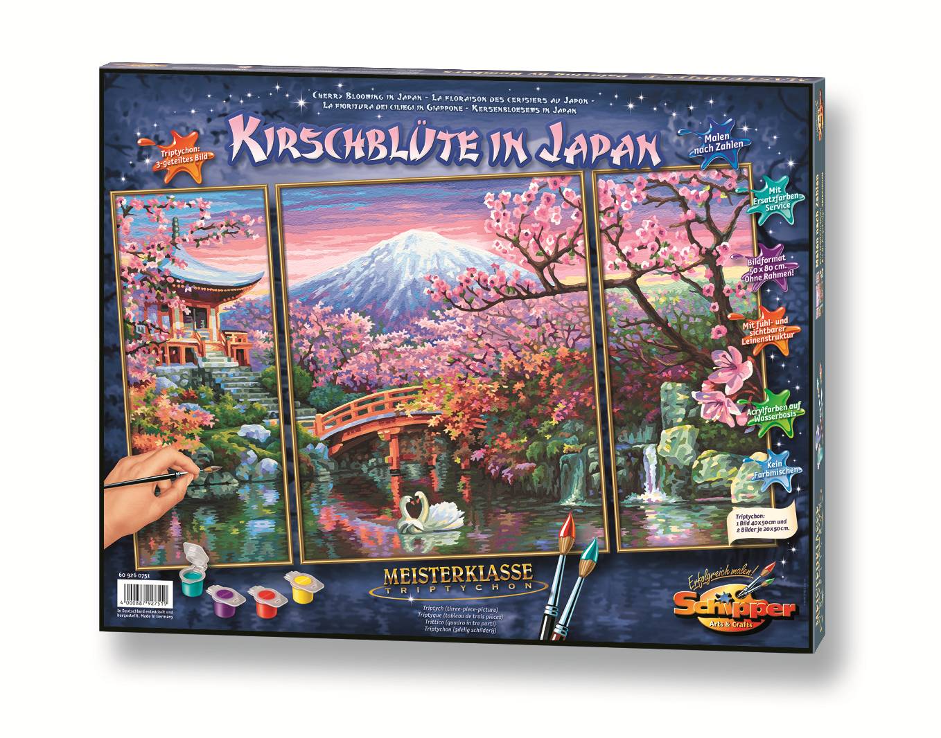 Schipper 609260751 Malen nach Zahlen Kirschblüte in Japan (Triptychon)