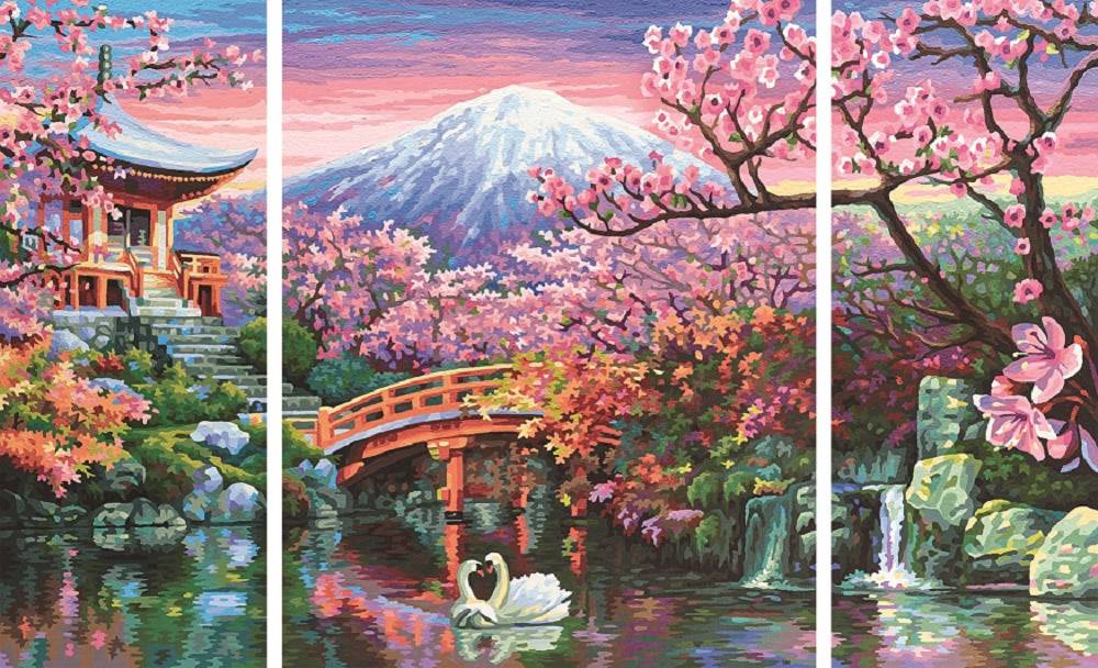Schipper 609260751 Malen nach Zahlen Kirschblüte in Japan (Triptychon)