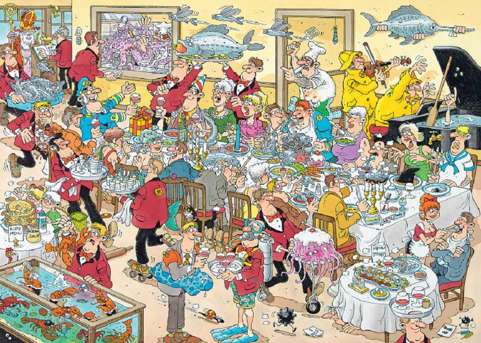 Jumbo 19003 Jan van Hassteren Food Frenzy 2x1000 Teile Puzzle + Gratis Topfhandschuh